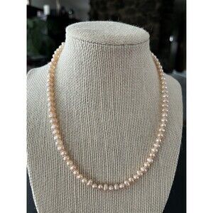 Vintage Cultured Freshwater Ivory Pearl Necklace Baroque Nuggets 16"